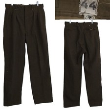 Vintage French Military Pants Men's 44 Green Wool Tweed Mitin Antimite Definitif