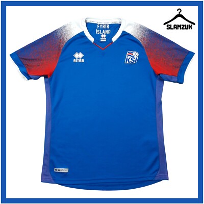 Island Fußball Trikot Errea Large Damen Home KSI Fyrir Island 2018 2019 G33