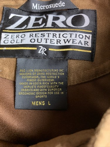 Men’s size L Zero Restrictions Golf outerwear microsuede windbreaker suede S - Picture 3 of 6