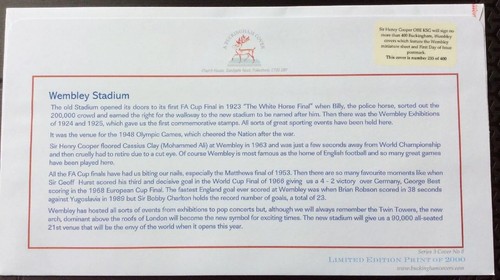 Heavyweight Champion Boxer, HENRY COOPER Signed 17.5.2007 Wembley Stadium FDC - Picture 10 of 12