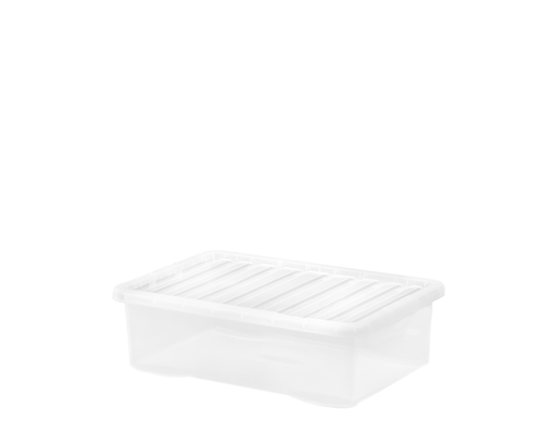 [Set of 24] 32 Litres Clear Plastic Storage Box with Lid Underbed Stackable Box - Picture 7 of 13