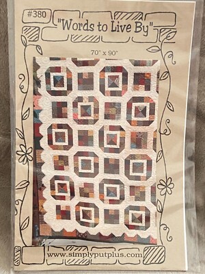Words to Live by Quilt Pattern by Simply Put Plus 70'' x 90''