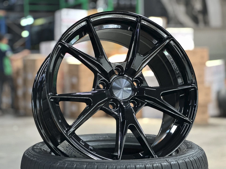 Nuevo 17x7.5J ENKEI PHOENIX (4 ruedas) 5x114.3 apto para HONDA TOYOTA MAZDA NEGRO LEXUS Foto 3 de 4