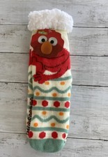 Sesame Street Women  s Sherpa Lined Socks One Size Gripper Bottoms NWT