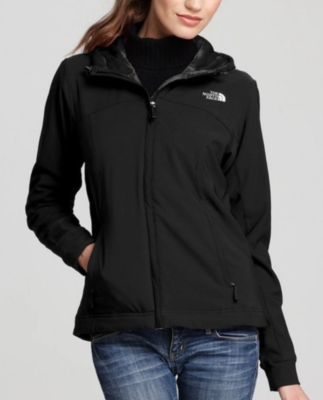 North Face womens Maddie Raschell black hooded zip jacket, size S