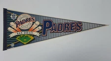 San Diego Padres 1990's WinCraft MLB 12"x30" Full Size Felt Pennant No Pinholes 