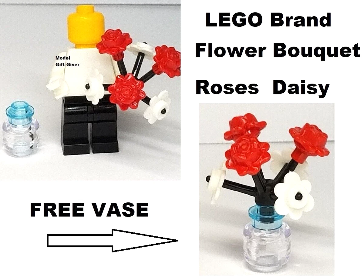 LEGO LOVE Flowers in Vase Black Stem FREE VASE Groom Bride Purpose