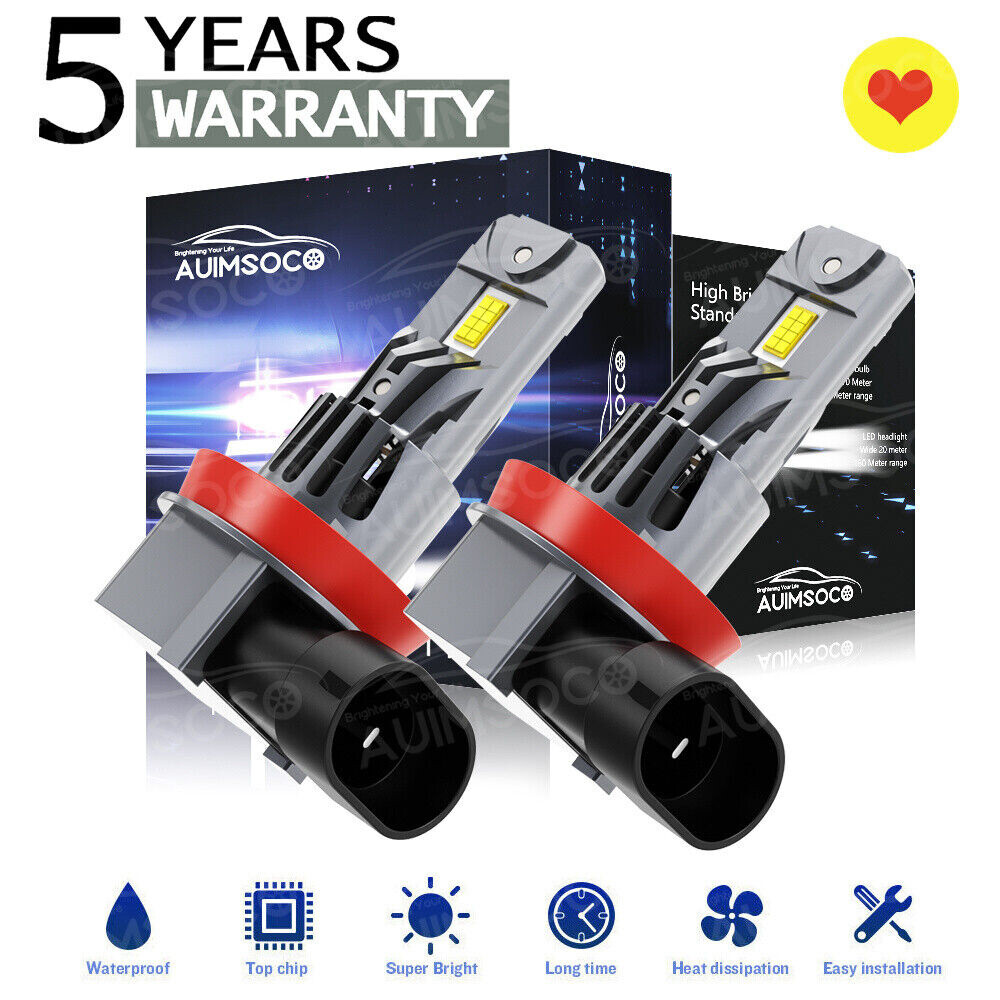 CSP H11 H8 H9 LED Headlight Fog Light Bulbs Kit Super White 6500K High Low Beam