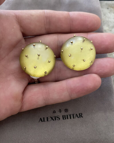 Vintage ALEXIS BITTAR Lemon Yellow Lucite Swirl Bubble Clip on 