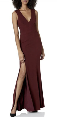 burgundy thigh split dress Giavanna Thigh Split Mini Dress Burgundy
