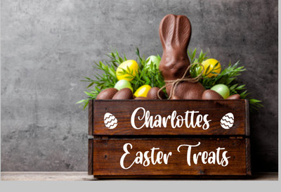 Personalisierte Osterkiste/Box Aufkleber - Osterei Hase Leckereien
