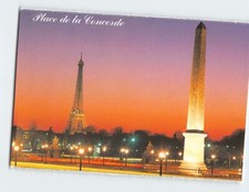 Postcard The Obelisk, Place de la Concorde & Eiffel Tower Paris France