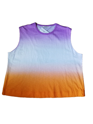 Ladies Vest Top Tie Dye Size 22-24 Pullover Sleeveless Rainbow 100% Cotton Summe - Picture 3 of 9