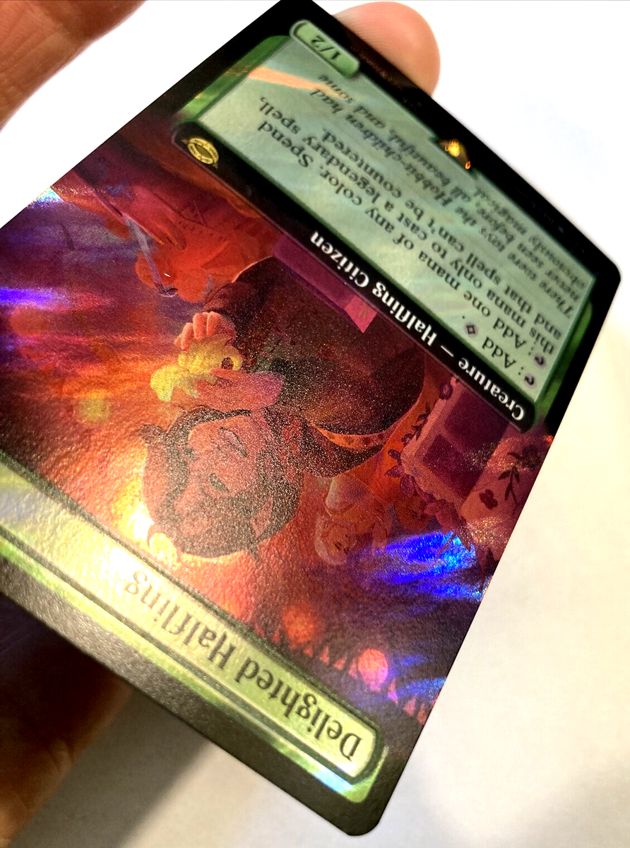 MTG Delighted Halfling EXTENDED ART SURGE FOIL The Lord of