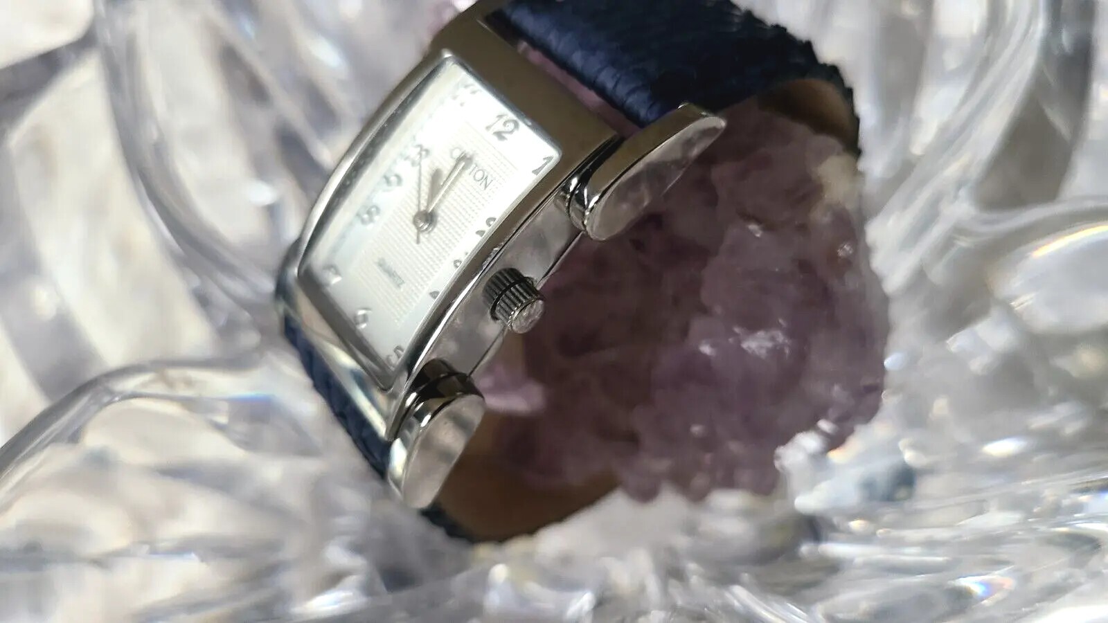 Croton Silver-Tone Blue Python Leather Quartz Wom… - image 2