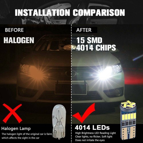 10* T10 LED Canbus Error Free Bulb 15-SMD 194 W5W Car Wedge Lamp Dome Map Light - Picture 10 of 12