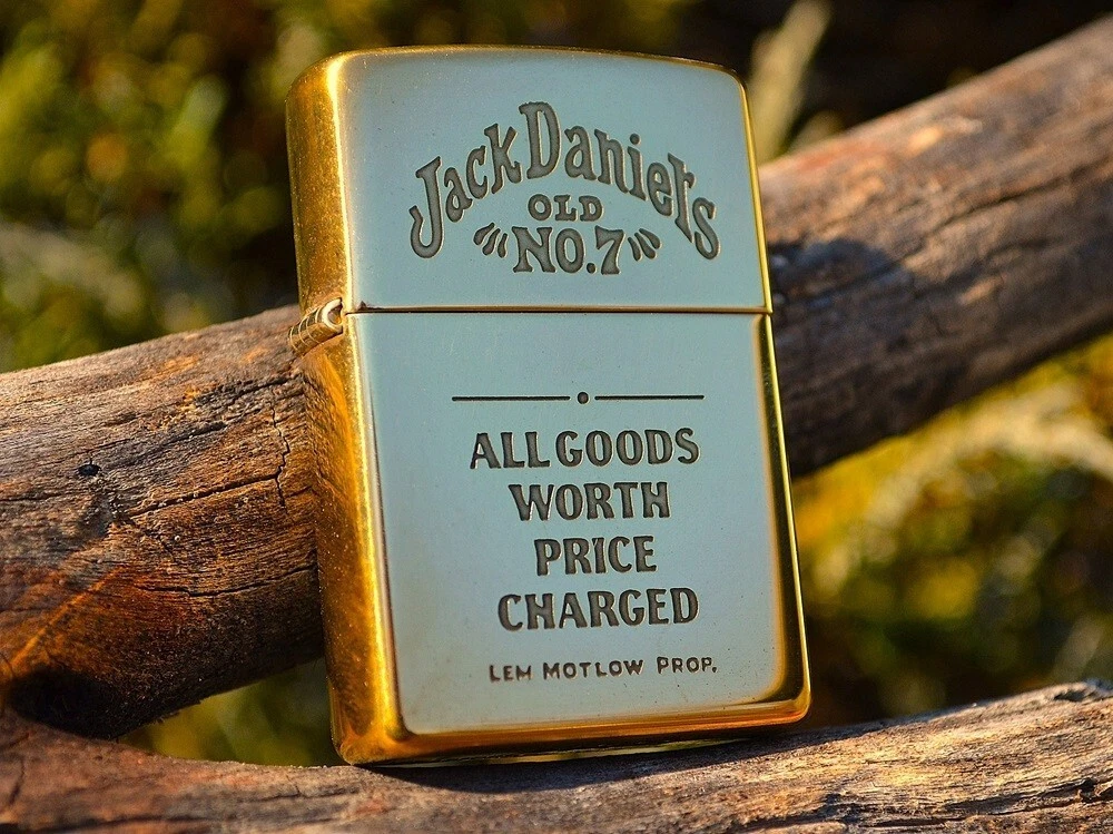 Jack Daniels Zippo Lighter - All Goods Worth Price Charged - Old