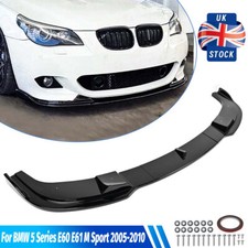 For BMW 5 Series E60 E61 M Sport 2004-2010 Glossy Front Spoiler Lip Splitter UK