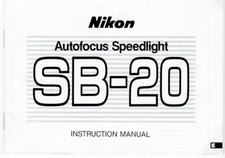 Nikon SB-20 AF Speedlight Factory Instruction Accessories Specification Manual