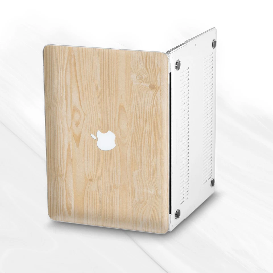 Estuche rígido con impresión de madera clara sin costuras para Macbook Air 13 Pro 16 13 14 15 Foto 4 de 4