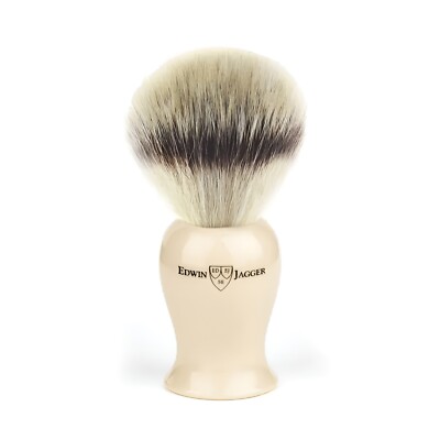 Edwin Jagger Traditional Handmade Shaving Brush Silver Tip Synthetic M-XL NEW