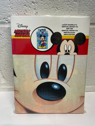 Juego de Cama Cuna Disney Mickey Mouse 135cm x 100cm / Funda de Almohada 60cm x 40cm - Nuevo - Imagen 2 de 3