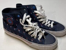 PF Flyers Canvas High Top Sneakers Unisex M 9.5 W 11 Red White & Blue