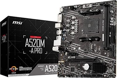 MSI A520M-A PRO AMD AM4 Micro ATX Mainboard für Ryzen 5000 Serie NEU JP