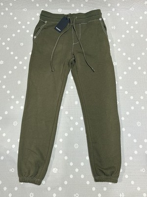 True Religion Men Size S Dark Olive Green/ Kalamata Big T Jogger Pants NWT