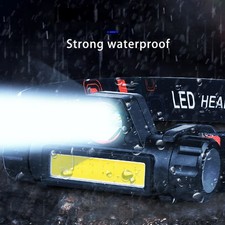Image of Mini LED Headlight USB Rechargeable Adjustable Angle Waterproof Lightweight COB