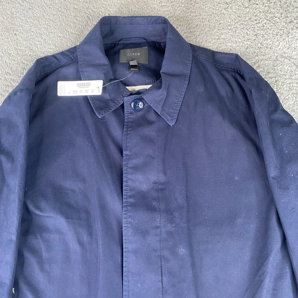 J. Gabardina Crew para hombre grande azul algodón lona abotonada NUEVA NUEVA CON ETIQUETAS Foto 2 de 4