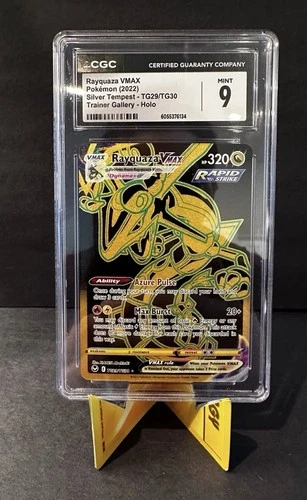 Pokémon Rayquaza VMAX Secret Rare Silver Tempest TG29/TG30 Holo CGC 9 English