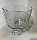 Vintage Anchor Hocking Large Clear Glass Footed Trifle Bowl 8" X 8 5/8"