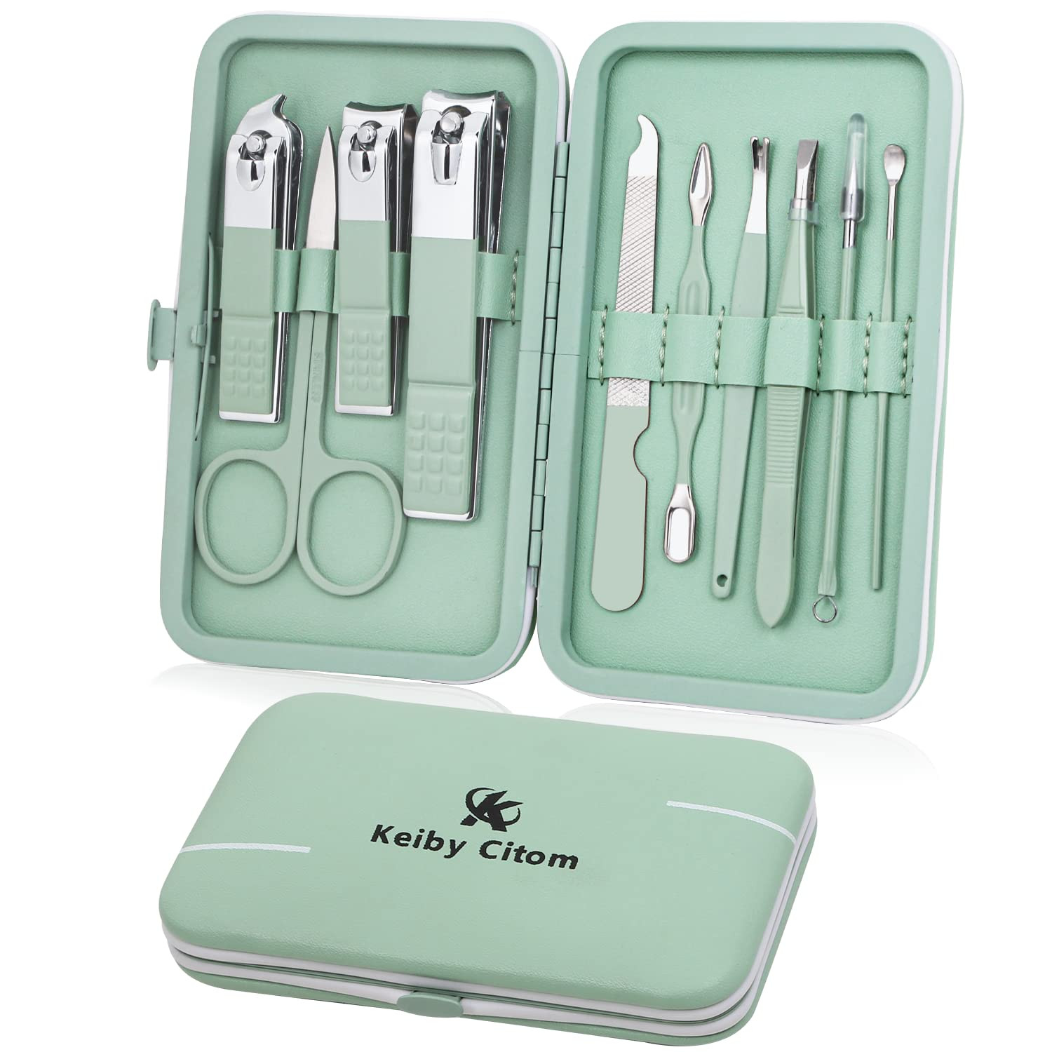 Manicure Set, Travel Mini Nail Clippers Kit Pedicure Care Tools, 10pcs Stainl...