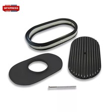 15oval Full Finned Polished Aluminum Air Cleaner For Chevy Ford Hot Rod Classic