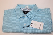 Robert Graham Men's Augusto Blue Check Cotton Button Down Casual Shirt Size 2XL