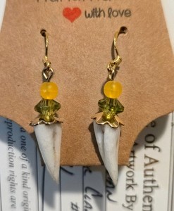 Genuine Alligator Claw Earrings w/ COA - "One of a Kind"
