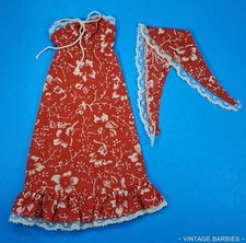 Vintage Barbie Doll Best Buy #9619 Red Dress & Scarf Near Mint ~ 1970's