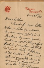P.T. BARNUM - AUTOGRAPH LETTER SIGNED 01/31/1884
