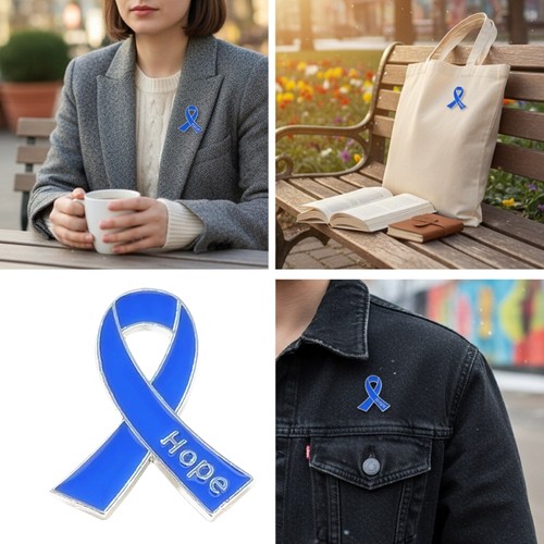 Modern Hope Emblem Pin Elegant Ribbon Detail Stain Resistant Metal Collar Pin - Zdjęcie 2 z 14