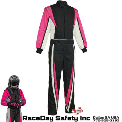 K1 RaceGear Vortex Racing Suit Fluorescent Pink Kid's and Adult Sizes SFI 3.2A/1