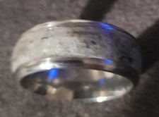 Genuine White Quartz ring/ band stainless steel , hand crafted