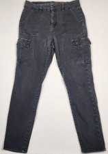 American Eagle Grey Cargo Pants Womens 14 Super Hi-rise Next Level Stretch