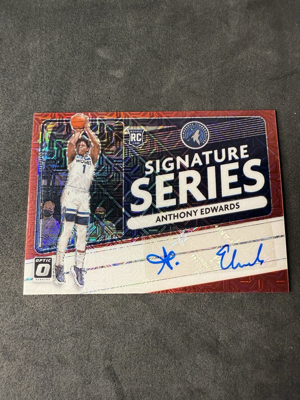 2020-21 Donruss Optic Anthony Edwards Signature Series Choice Rookie Auto SP RC