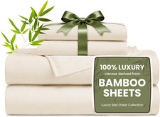 4 Piece Queen Sheet Set, 100 Rayon Derived from Bamboo, Cooling  Breathable, S