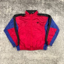 Vintage Nike Track Jacket Mens Medium Red Blue Black Colorblock 80s Made In USA