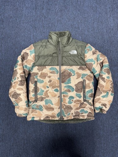 The North Face Mount Chimborazo Reversible Boy's Puffer Coat Jacket Size S Camo - Picture 12 of 16