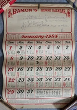 Ramon's Brownie 1984 Calendar, Longbottom & Hardsaw - Central Indiana, Vintage