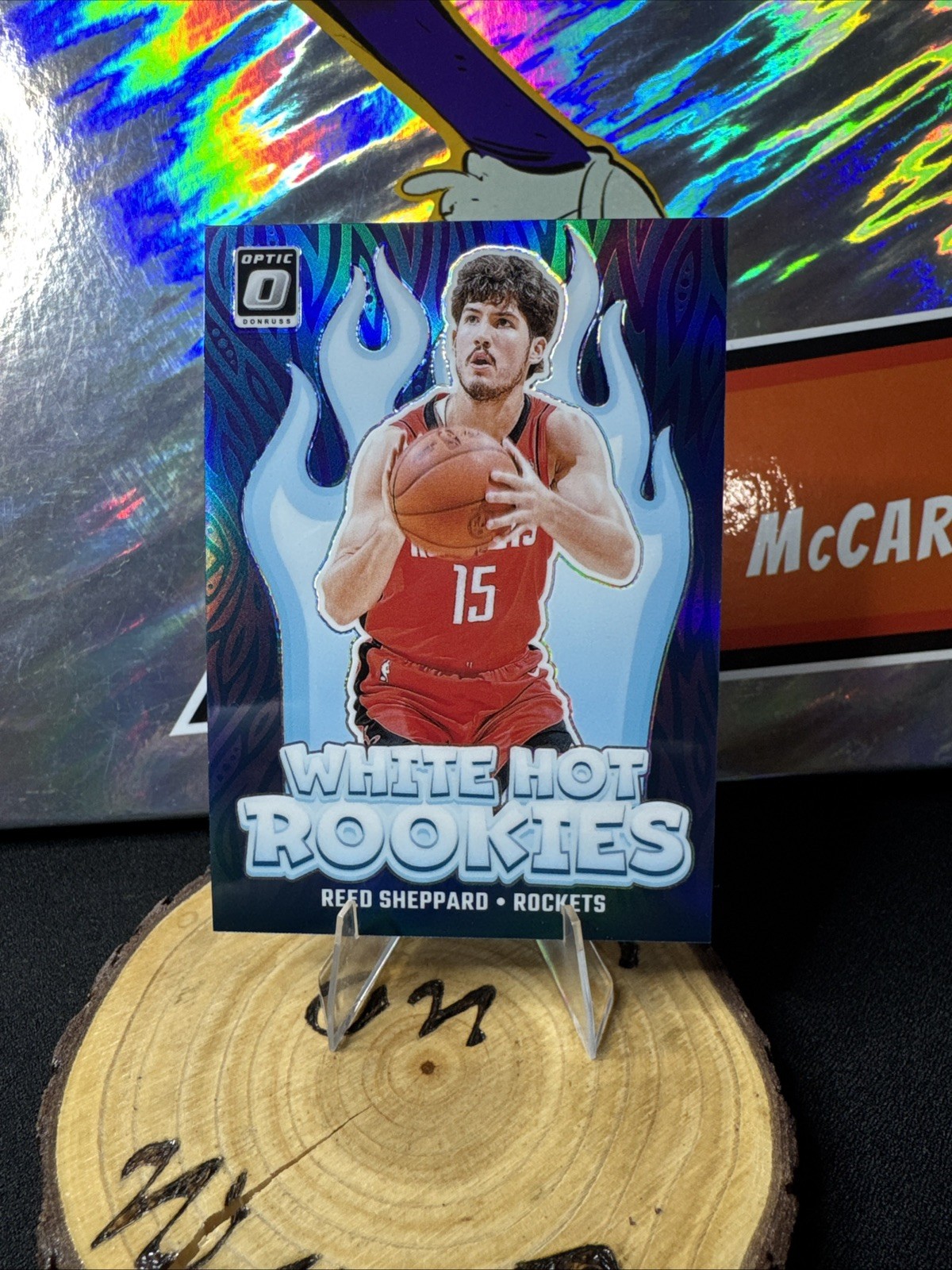 Reed Sheppard 2024-25 Donruss Optic #12 White Hot Rookies Purple Prizm RC Rocket