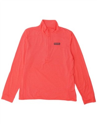 Vineyard Vines Damen Oberteil mit Reißverschluss am Ausschnitt Langarm UK 14 Medium rosa gestreift BV07
